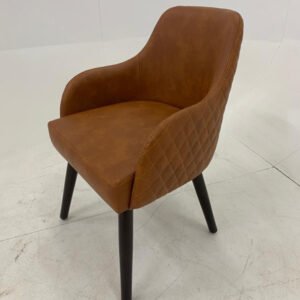 Brown Faux Suede Dining Chair