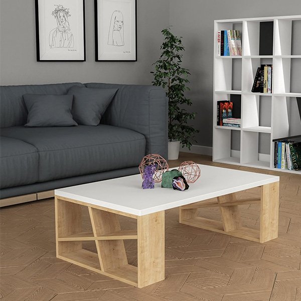 HONEY COFFEE TABLE - WHITE - OAK