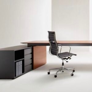 Jet-Line San Paulo Left Corner Office Furniture 2 m Wood Look Dark Brown Office Equipment