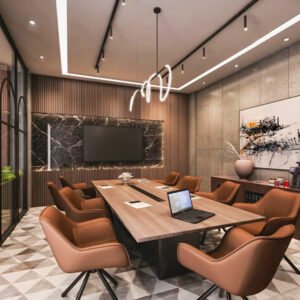 Meeting Table pairs luxurious materials