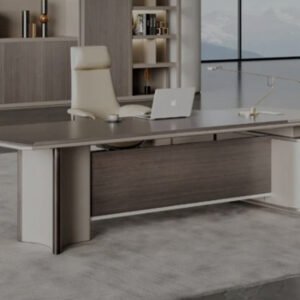 Modern and Fashionable Office L-shaped boss Desk High-end Executive Desk Black Oak Desktop Computer