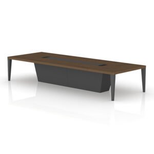 Steel Conference Table Beige and Black